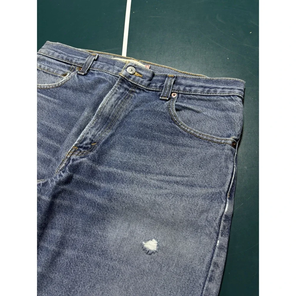 Vintage Levis 517 Bootcut Jeans 34x31 Blue Faded Distressed Denim Western Y2K